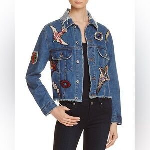Sunset + Spring Crop embellished denim jacket